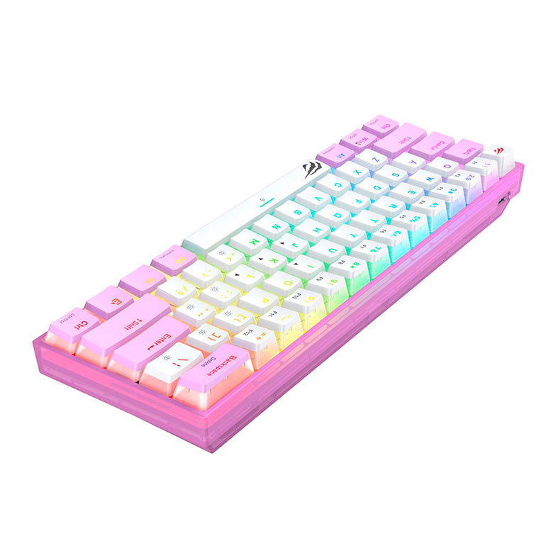 Teclado Mecanico Havit KB877L, RGB, Switch Vermelho, Rosa, HVKB-KB877L-PL-WH - miniatura 6