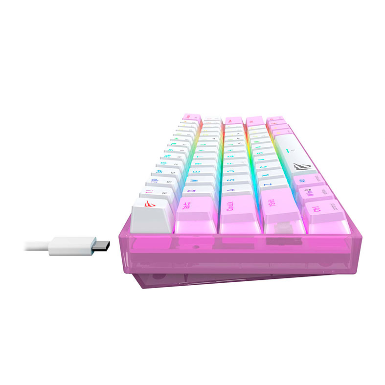 Teclado Mecanico Havit KB877L, RGB, Switch Vermelho, Rosa, HVKB-KB877L-PL-WH - miniatura 5
