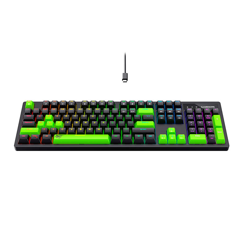 Teclado Mecanico Havit KB893L, RGB, Switch Azul, Preto e Verde, HVKB-KB893L-BN - miniatura 4