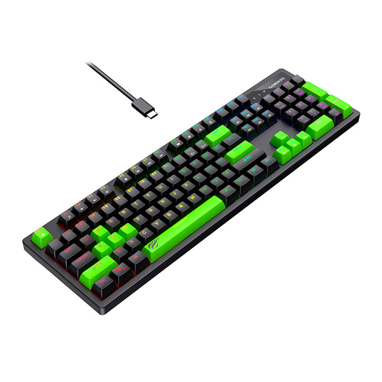 Teclado Mecanico Havit KB893L, RGB, Switch Azul, Preto e Verde, HVKB-KB893L-BN - miniatura 3