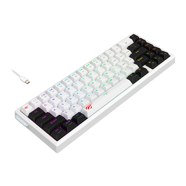 Teclado Mecanico Havit KB900L, 75%, RGB, Switch Hall Effect Magnetico, Branco e Preto, HV-KB900L - miniatura 3