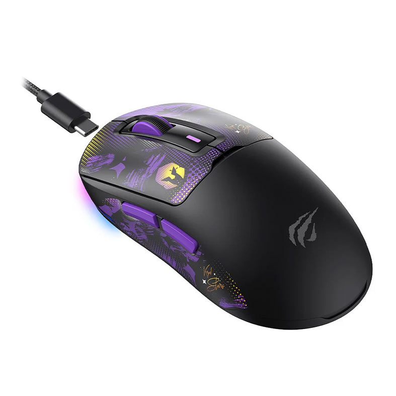 Mouse Gamer Havit MS969WBxVKS, RGB, 16000DPI, 6 Botoes, Wireless, Preto, HVMS-MS969WBXVKS-BV - miniatura 4
