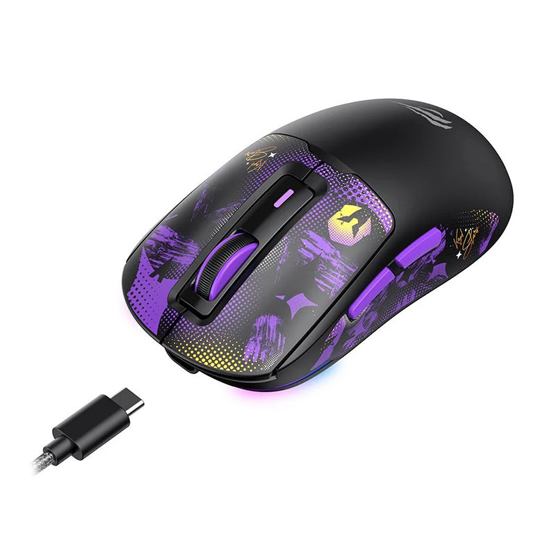 Mouse Gamer Havit MS969WBxVKS, RGB, 16000DPI, 6 Botoes, Wireless, Preto, HVMS-MS969WBXVKS-BV - miniatura 3
