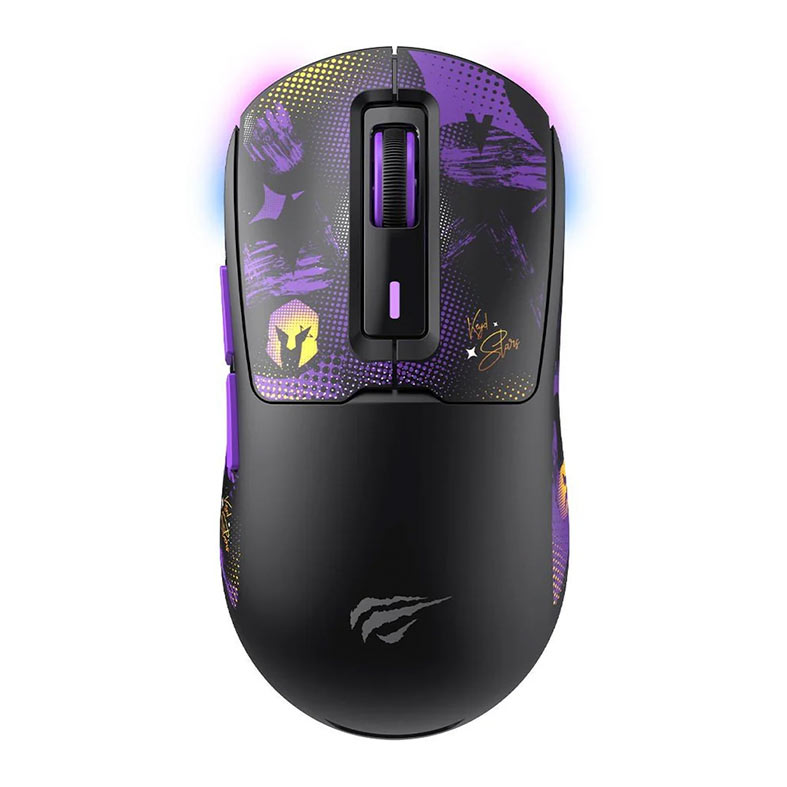 Mouse Gamer Havit MS969WBxVKS, RGB, 16000DPI, 6 Botoes, Wireless, Preto, HVMS-MS969WBXVKS-BV