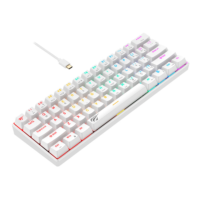 Teclado Mecanico Havit KB903L, RGB, Switch Vermelho, Branco, HVKB-KB903L-WH - miniatura 3