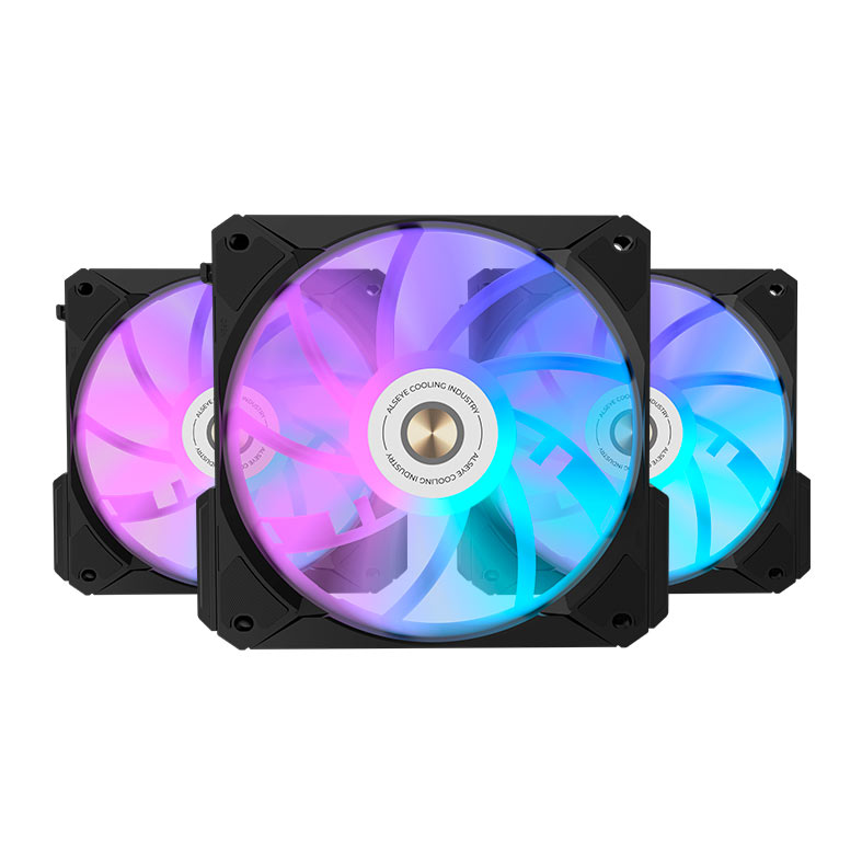 Kit Ventoinhas Alseye I12B-K3, ARGB, 3x120mm, Preto, I12B-K3-ALSEYE - imagem 1