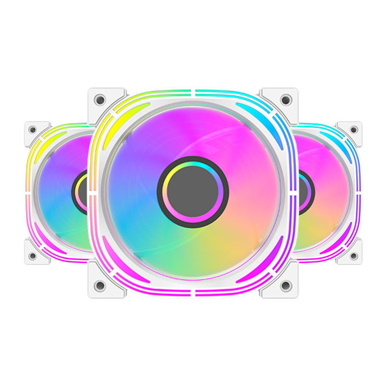 Kit Ventoinhas Aigo Darkflash Infinity 24 Pro, ARGB, 3x120mm, Branco, INF24PRO3IN1WH - imagem 1