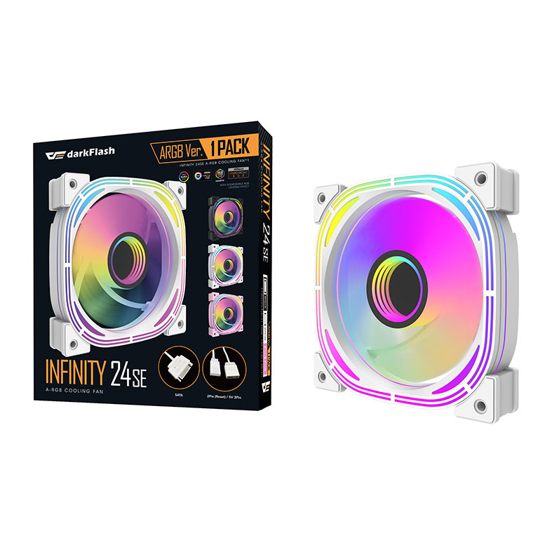 Ventoinha Aigo Darkflash Infinity 24se, 120mm, A-RGB, Branco, INF24se-WH - miniatura 9
