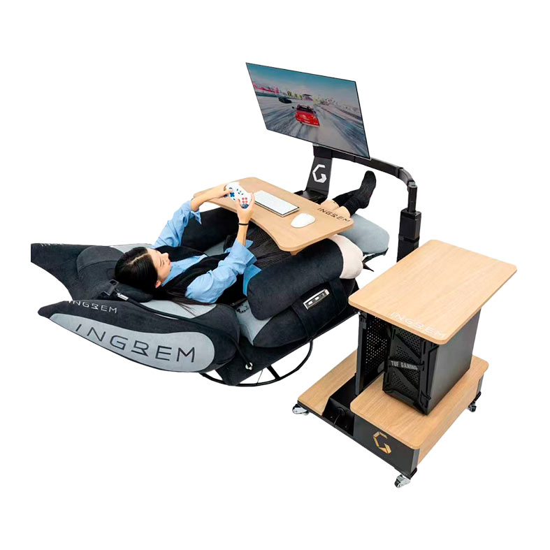 Suporte Movel Para Gabinete e Monitor Com Mesa Flutuante Ingrem, Com Regulagem, Eletrico, Com Rodas, Preto, ING-DESK-BL01 - miniatura 3
