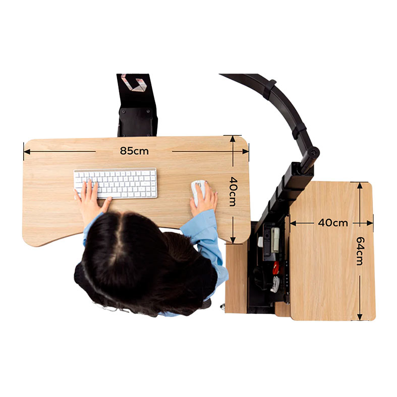 Suporte Movel Para Gabinete e Monitor Com Mesa Flutuante Ingrem, Com Regulagem, Eletrico, Com Rodas, Preto, ING-DESK-BL01 - miniatura 7