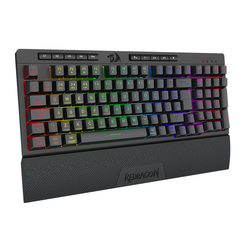 Teclado Gamer Redragon Shiva Pro 98, RGB, Membrana, Wireless, Preto, K515RGB-PRO-PT - miniatura 3
