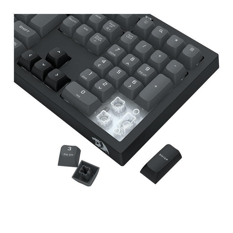 Teclado Gamer Redragon Crux, RGB, ABTN2, Preto e Cinza, K518-RGB-GB - miniatura 9