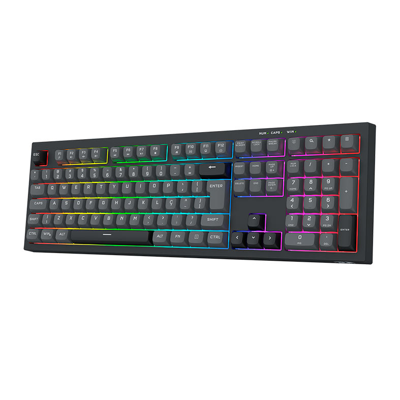 Teclado Gamer Redragon Crux, RGB, ABTN2, Preto e Cinza, K518-RGB-GB - miniatura 4