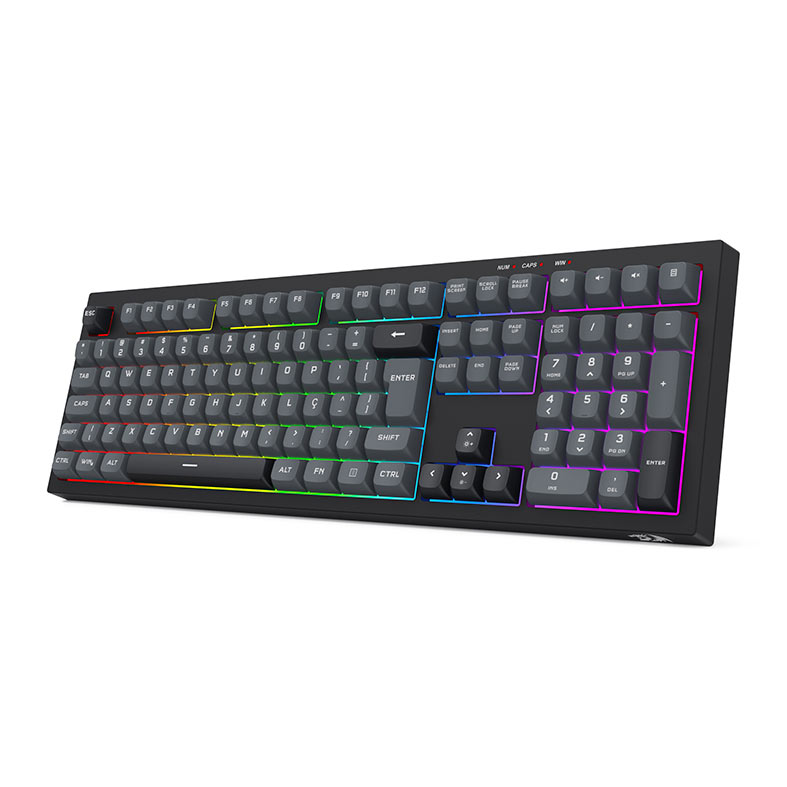 Teclado Gamer Redragon Crux, Rainbow, ABTN2, Wireless, Preto e CInza, K518R-WL-GB - miniatura 5