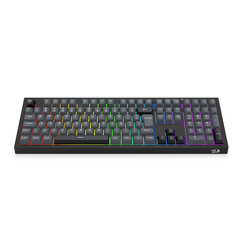 Teclado Gamer Redragon Crux, Rainbow, ABTN2, Wireless, Preto e CInza, K518R-WL-GB - miniatura 4