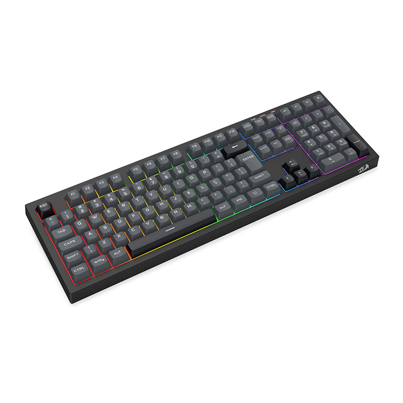 Teclado Gamer Redragon Crux, Rainbow, ABTN2, Wireless, Preto e CInza, K518R-WL-GB - miniatura 6