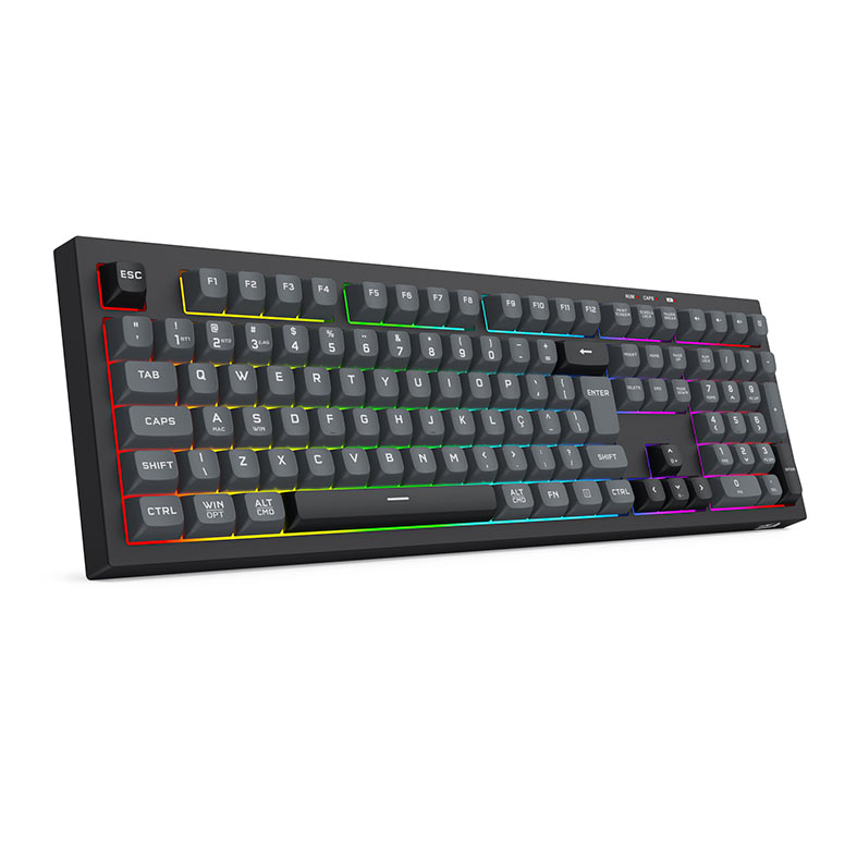Teclado Gamer Redragon Crux Pro, RGB, ABNT2, Wireless, Preto e Cinza, K518RGB-PRO-GB - miniatura 3
