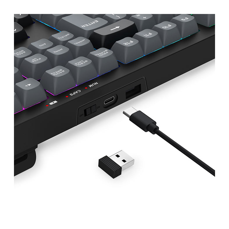 Teclado Gamer Redragon Crux Pro, RGB, ABNT2, Wireless, Preto e Cinza, K518RGB-PRO-GB - miniatura 9