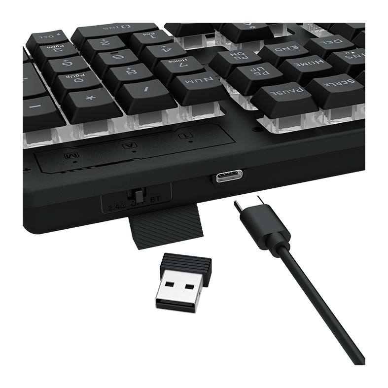 Teclado Gamer Redragon Netherbane Pro, RGB, ABNT2, Wireless, Preto, K521RGB-KS PT - miniatura 9