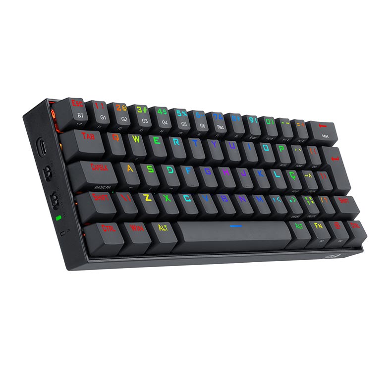 Teclado Mecanico Gamer Redragon Draconic, Bluetooth, RGB, ABNT2 60%, Switch Marrom, Preto, K530RGB - miniatura 3