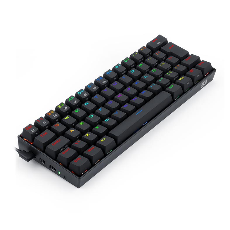Teclado Mecanico Gamer Redragon Draconic, Bluetooth, RGB, ABNT2 60%, Switch Marrom, Preto, K530RGB - miniatura 6