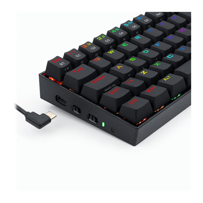 Teclado Mecanico Gamer Redragon Draconic, Bluetooth, RGB, ABNT2 60%, Switch Marrom, Preto, K530RGB - miniatura 8