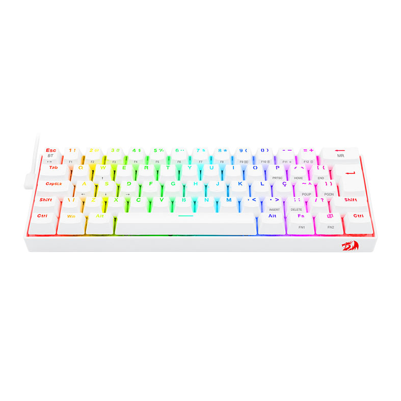 Teclado Mecanico Gamer Redragon Draconic PRO, RGB, ABNT2 60%, Switch Azul, Branco, K530W-RGB-PRO (PT-BLUE) - miniatura 5