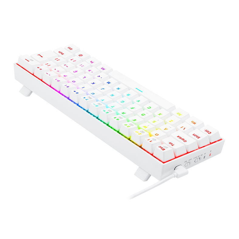 Teclado Mecanico Gamer Redragon Draconic PRO, RGB, ABNT2 60%, Switch Azul, Branco, K530W-RGB-PRO (PT-BLUE) - miniatura 7