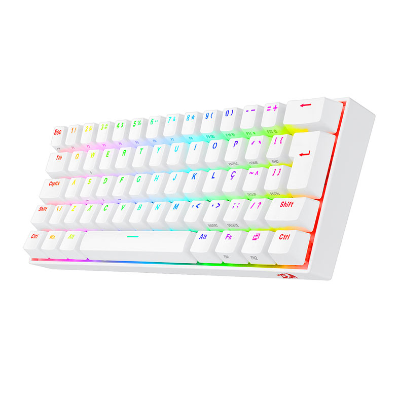 Teclado Mecanico Gamer Redragon Draconic PRO, RGB, ABNT2 60%, Switch Azul, Branco, K530W-RGB-PRO (PT-BLUE) - miniatura 4