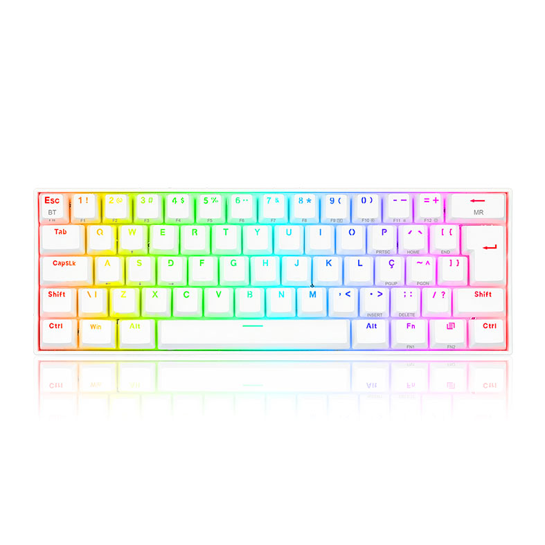 Teclado Mecanico Gamer Redragon Draconic PRO, RGB, ABNT2 60%, Switch Azul, Branco, K530W-RGB-PRO (PT-BLUE) - imagem 1