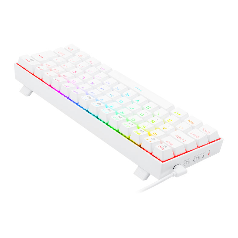 Teclado Mecanico Gamer Redragon Draconic Lunar White, Bluetooth, RGB, ABNT2 60%, Switch Marrom, K530W-RGB - miniatura 7