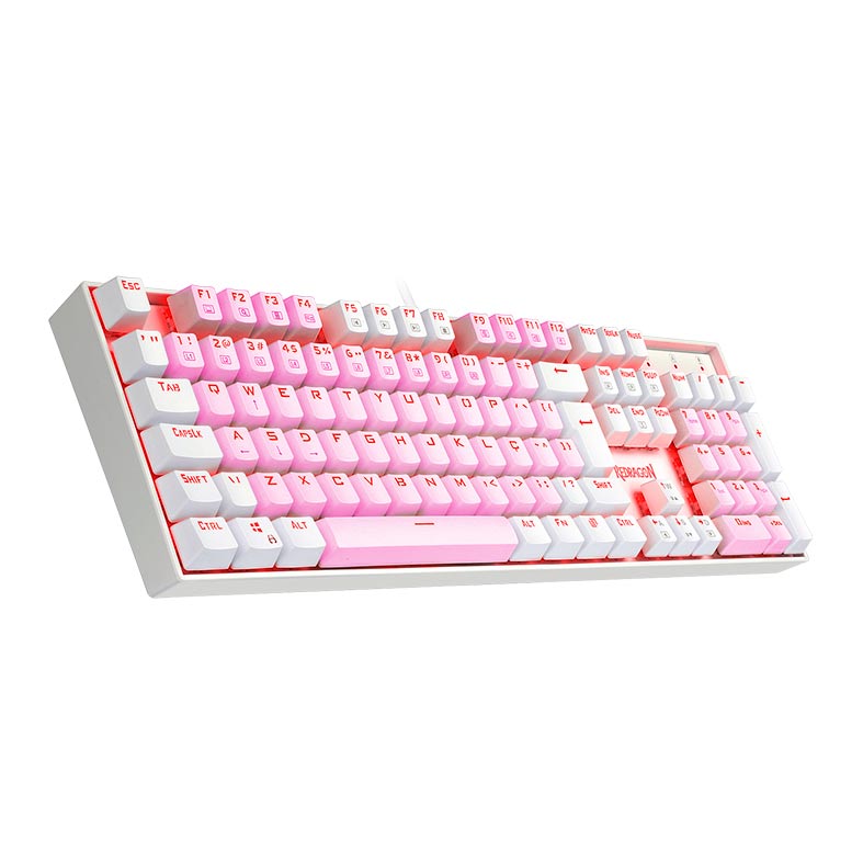Teclado Mecanico Gamer Redragon Mitra, RGB, ABNT2, Switch Azul, Rosa e Branco, K551PW-RGB-PT-BLUE - miniatura 3