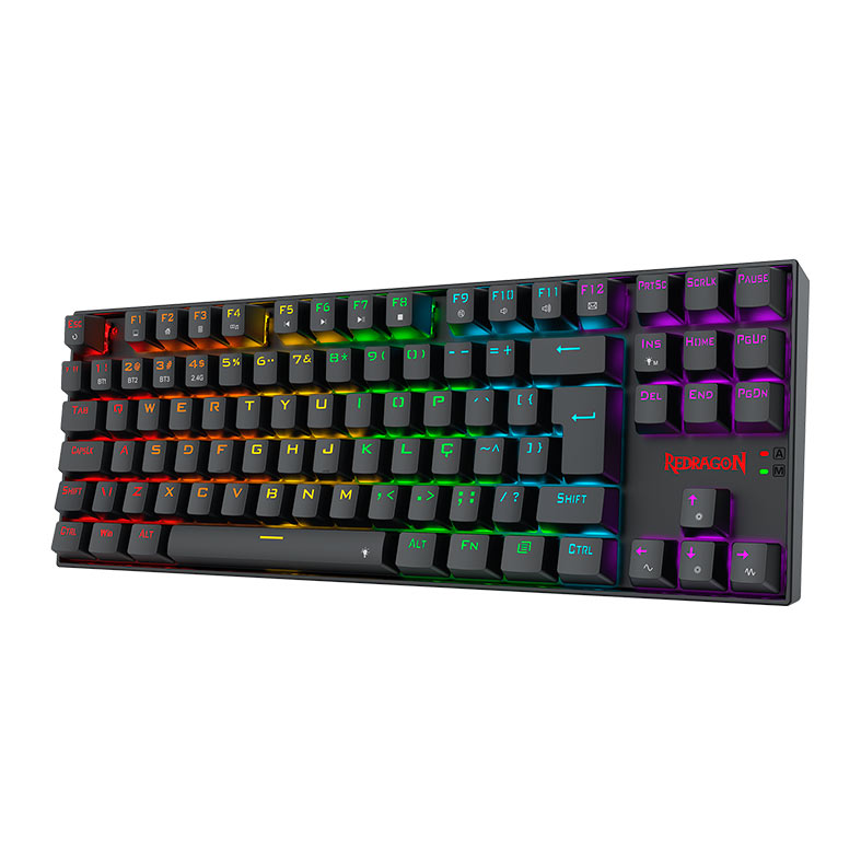 Teclado Mecanico Redragon Kumara Elite, RGB, Switch Marrom, Wireless, Preto, K552-KRS - miniatura 4
