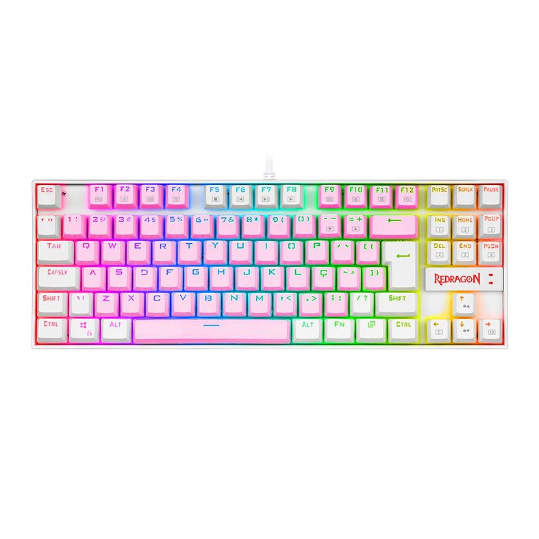 Teclado Mecanico Redragon Kumara, RGB, Switch Azul, Rosa e Branco, K552PW-RGB-PT-BLUE - imagem 1