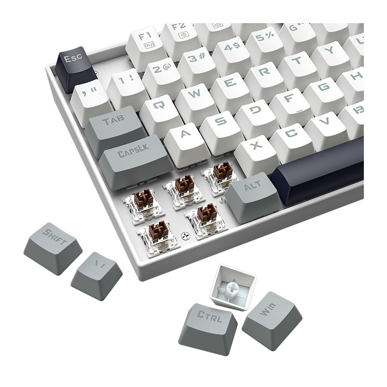 Teclado Mecanico Redragon Kumara, RGB, ABNT2, Switch Marrom, Branco/Preto/Cinza, K552WGL-RGB-PT-BROWN - miniatura 9