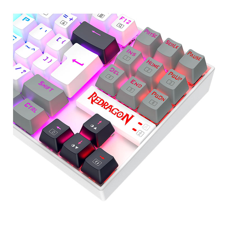 Teclado Mecanico Redragon Kumara, RGB, ABNT2, Switch Marrom, Branco/Preto/Cinza, K552WGL-RGB-PT-BROWN - miniatura 8
