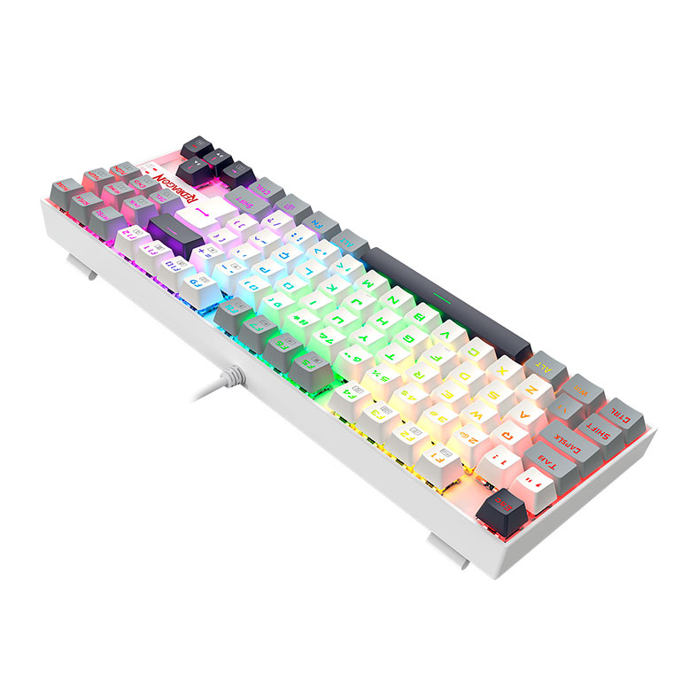 Teclado Mecanico Redragon Kumara, RGB, ABNT2, Switch Marrom, Branco/Preto/Cinza, K552WGL-RGB-PT-BROWN - miniatura 7