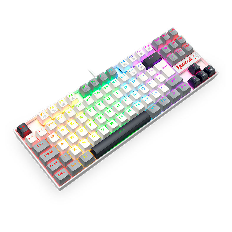 Teclado Mecanico Redragon Kumara, RGB, ABNT2, Switch Marrom, Branco/Preto/Cinza, K552WGL-RGB-PT-BROWN - miniatura 5