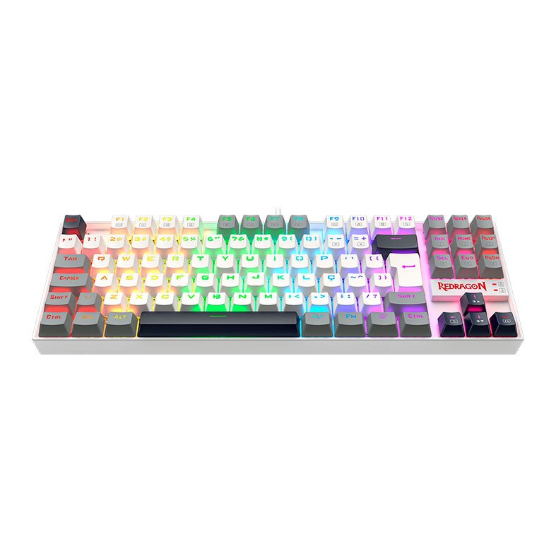 Teclado Mecanico Redragon Kumara, RGB, ABNT2, Switch Marrom, Branco/Preto/Cinza, K552WGL-RGB-PT-BROWN - miniatura 6