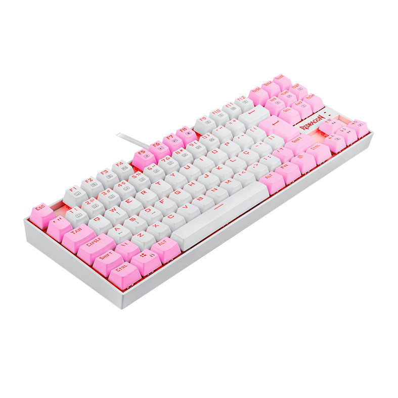Teclado Mecanico Redragon Kumara, Led Vermelho, Switch Azul, Branco e Rosa, K552WP-PT-BLUE - miniatura 6