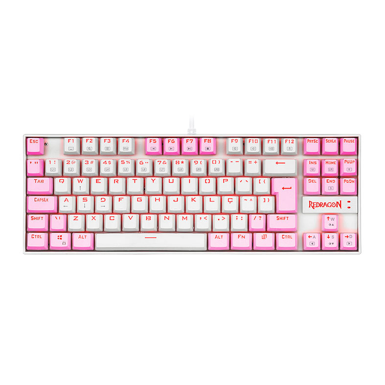 Teclado Mecanico Redragon Kumara, Led Vermelho, Switch Azul, Branco e Rosa, K552WP-PT-BLUE - imagem 1