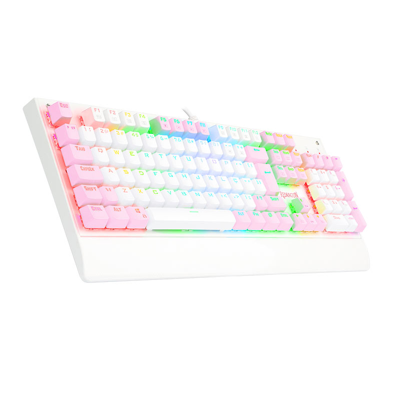 Teclado Mecanico Redragon Kala, RGB, ABNT2, Switch Azul, Branco e Rosa, K557WP-RGB-PT-BLUE - miniatura 3