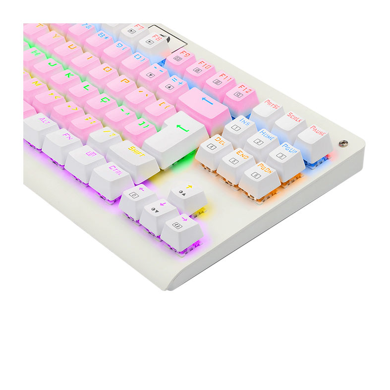 Teclado Mecanico Gamer Redragon Dark Avenger, Rainbow, Switch Brown, Branco e Rosa, K568PW-R-PT-BROWN - miniatura 8