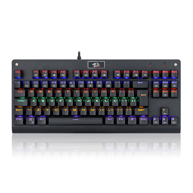 Teclado Mecanico Redragon Dark Avenger Preto Rainbow Switch Vermelho, K568R-PT-RED - imagem 1