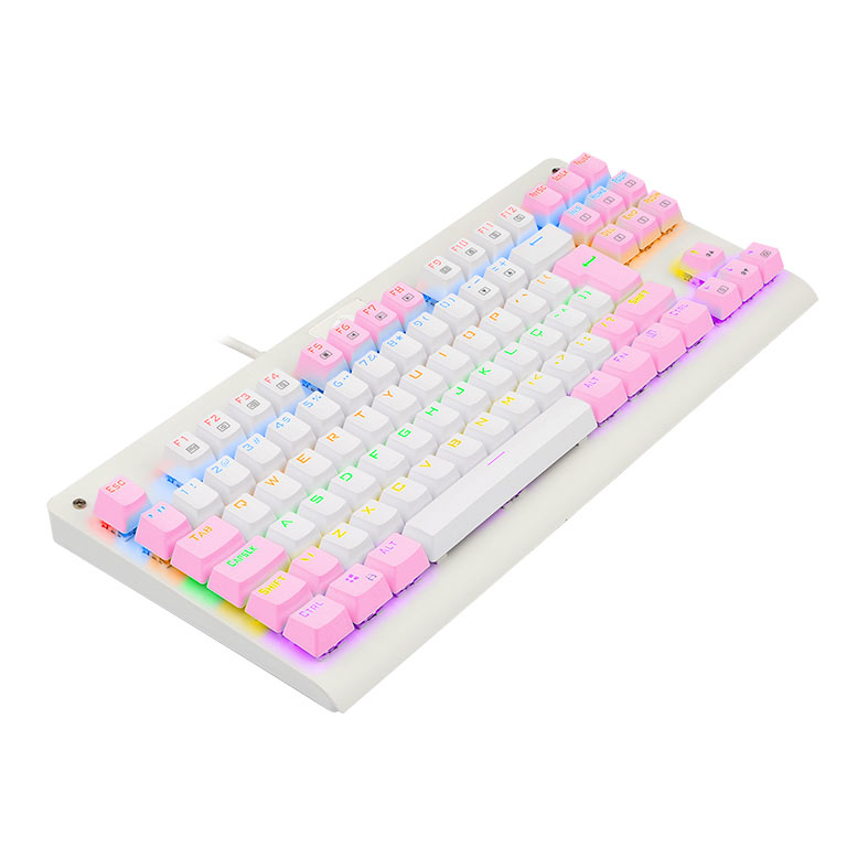 Teclado Mecanico Gamer Redragon Dark Avenger, Rainbow, Switch Azul, Branco e Rosa, K568WP-R-PT-BLUE - miniatura 5