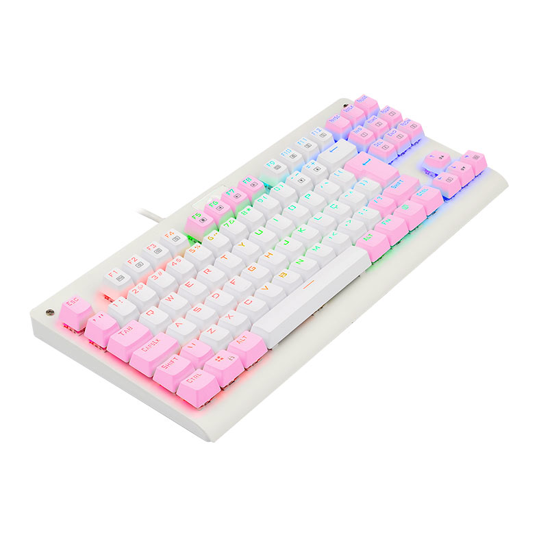 Teclado Mecanico Gamer Redragon Dark Avenger, RGB, Switch Azul, Branco e Rosa, K568WP-RGB-PT-BLUE - miniatura 6