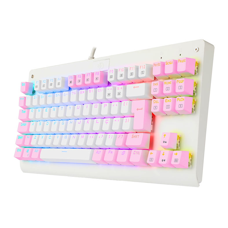 Teclado Mecanico Gamer Redragon Dark Avenger, RGB, Switch Marrom, Branco e Rosa, K568WP-RGB-PT-BROWN - miniatura 4