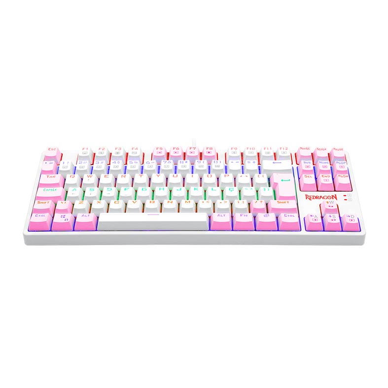 Teclado Mecanico Gamer Redragon Daksa, Rainbow, ABNT2, Switch Azul, Branco e Rosa, K576WP-R-PT-BLUE - miniatura 6