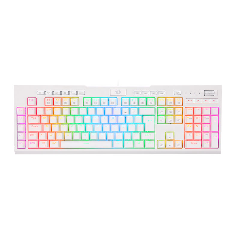 Teclado Opto-Mecanico Redragon Brahma PRO, RGB, Switch Azul, Branco, K586W-RGB-PRO-PT-BLUE - imagem 1