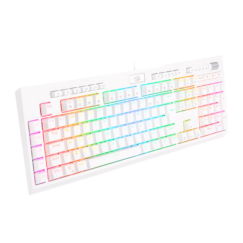 Teclado Opto-Mecanico Redragon Brahma PRO, RGB, Switch Azul, Branco, K586W-RGB-PRO-PT-BLUE - miniatura 3